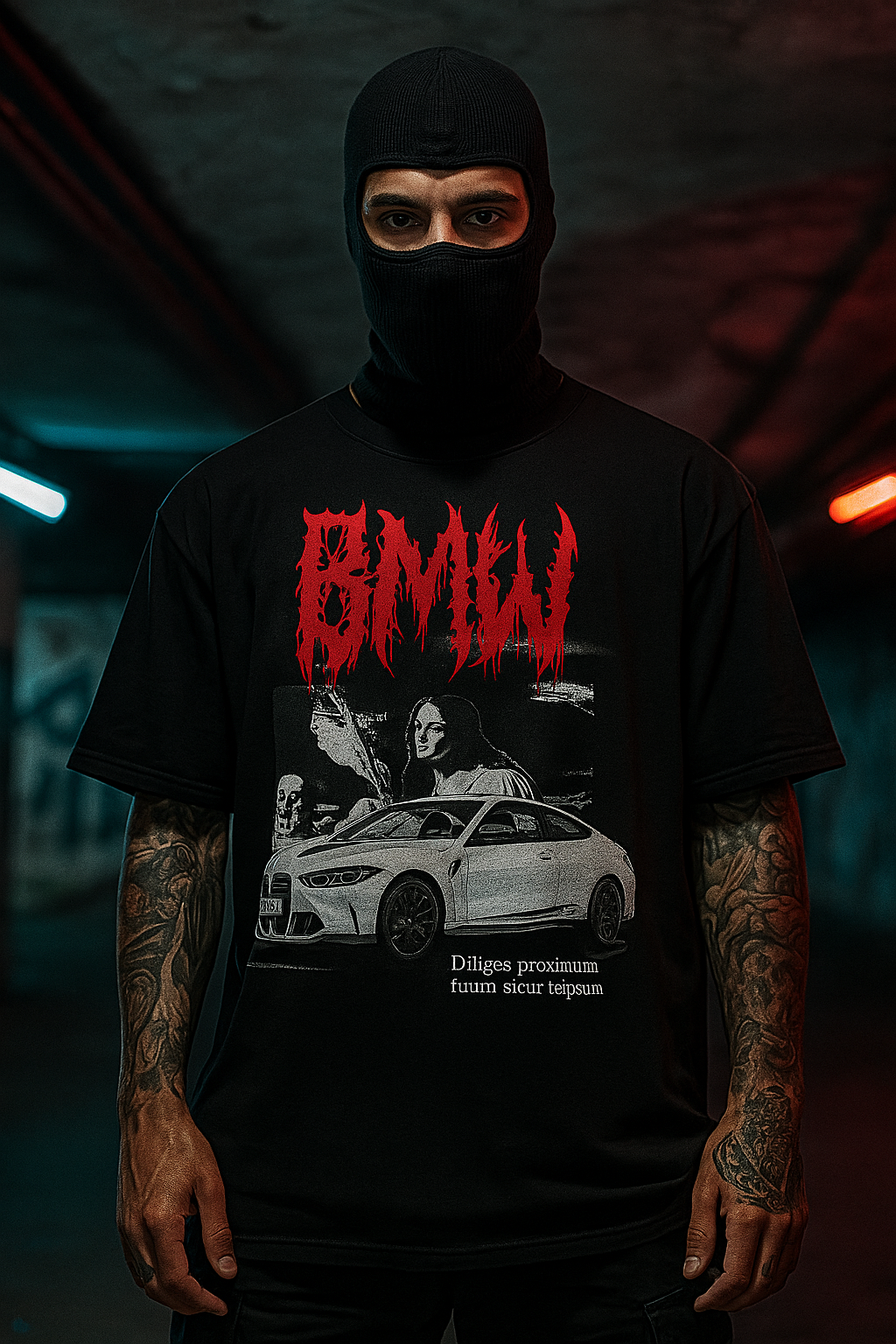Oversized BMW faded t-shirt