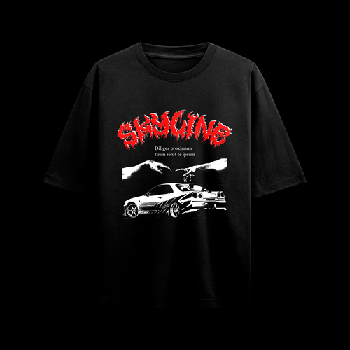 Oversized SKYLINE faded t-shirt