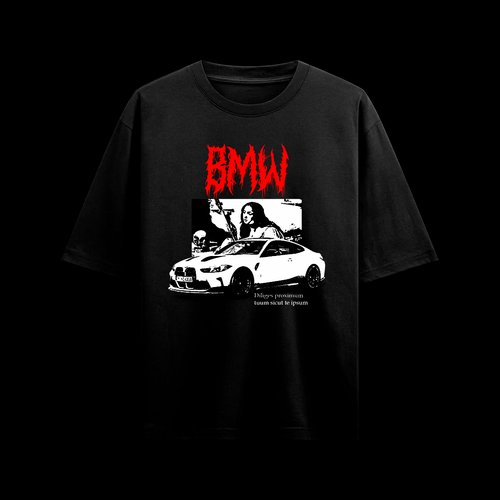 Oversized BMW faded t-shirt