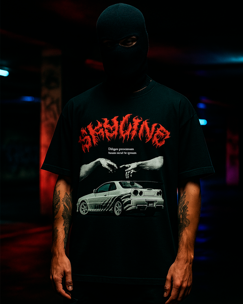 Oversized SKYLINE faded t-shirt
